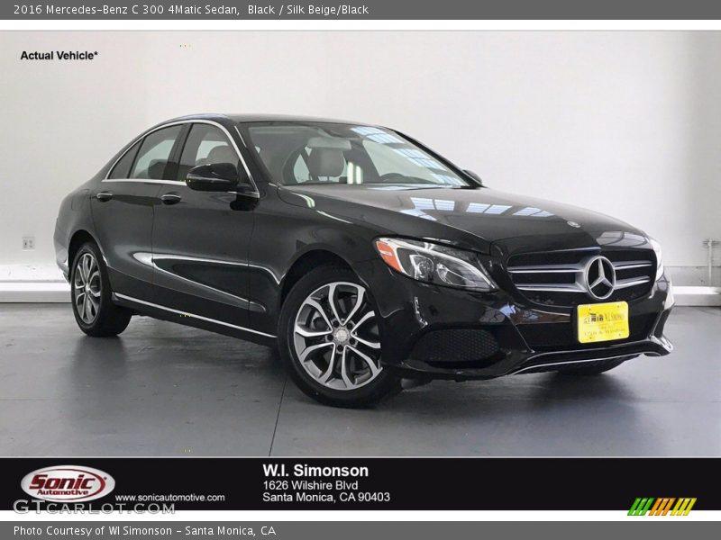 Black / Silk Beige/Black 2016 Mercedes-Benz C 300 4Matic Sedan