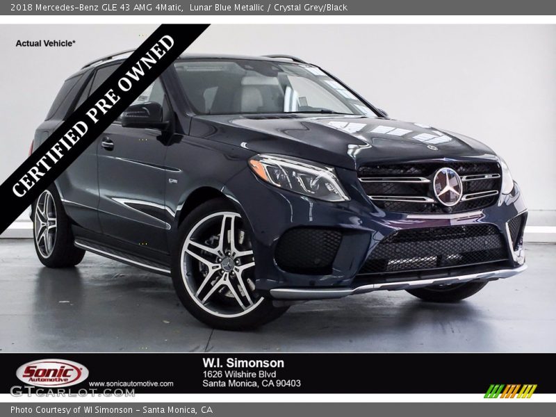 Lunar Blue Metallic / Crystal Grey/Black 2018 Mercedes-Benz GLE 43 AMG 4Matic