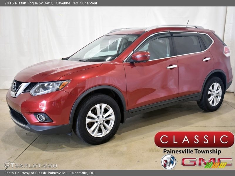 Cayenne Red / Charcoal 2016 Nissan Rogue SV AWD