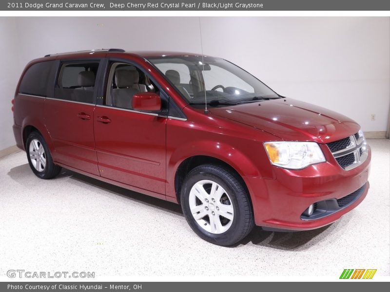 Deep Cherry Red Crystal Pearl / Black/Light Graystone 2011 Dodge Grand Caravan Crew