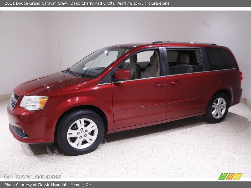 Deep Cherry Red Crystal Pearl / Black/Light Graystone 2011 Dodge Grand Caravan Crew