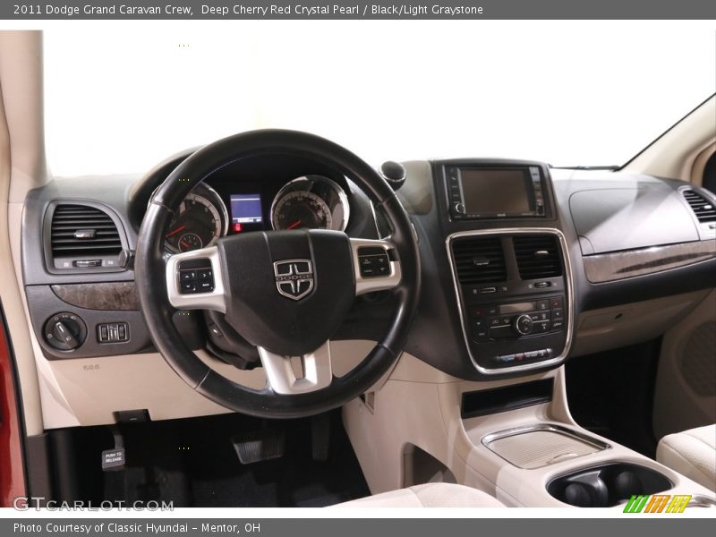 Deep Cherry Red Crystal Pearl / Black/Light Graystone 2011 Dodge Grand Caravan Crew