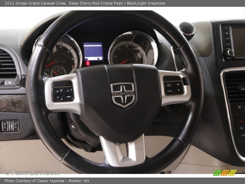 Deep Cherry Red Crystal Pearl / Black/Light Graystone 2011 Dodge Grand Caravan Crew