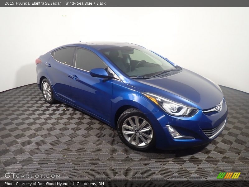 Windy Sea Blue / Black 2015 Hyundai Elantra SE Sedan