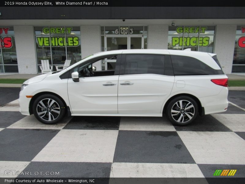 White Diamond Pearl / Mocha 2019 Honda Odyssey Elite