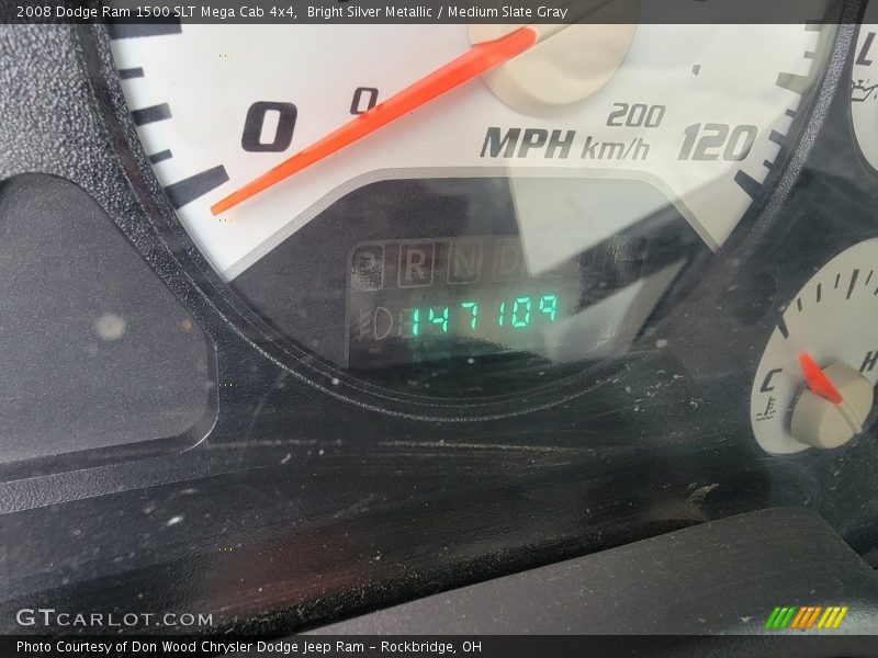 Bright Silver Metallic / Medium Slate Gray 2008 Dodge Ram 1500 SLT Mega Cab 4x4