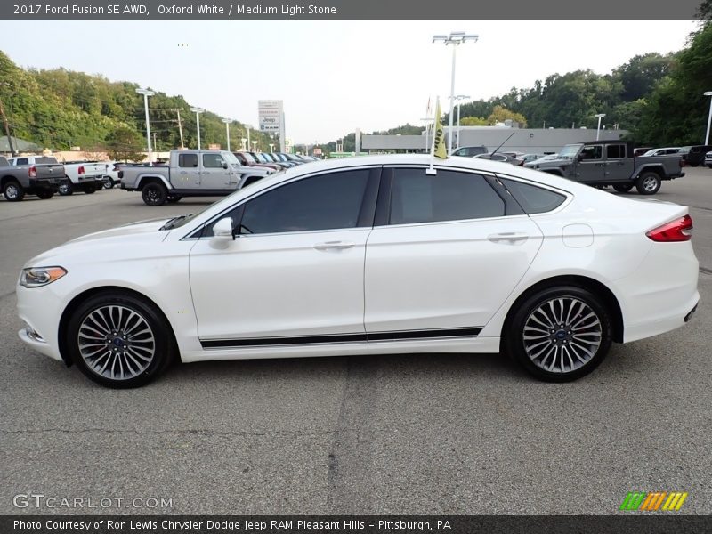 Oxford White / Medium Light Stone 2017 Ford Fusion SE AWD