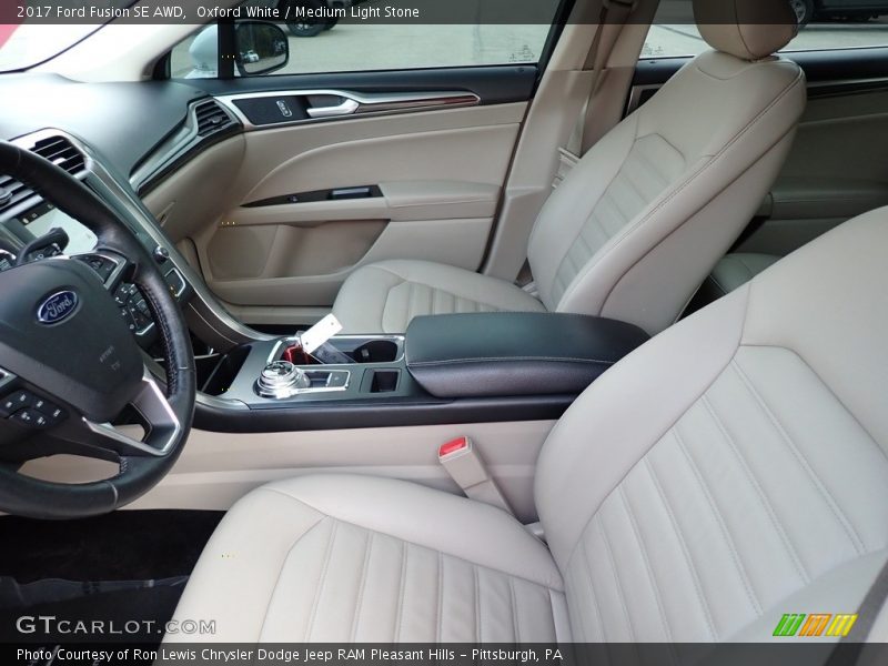 Oxford White / Medium Light Stone 2017 Ford Fusion SE AWD