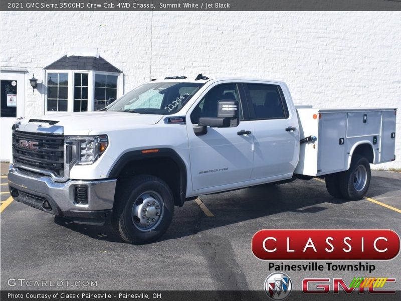 Summit White / Jet Black 2021 GMC Sierra 3500HD Crew Cab 4WD Chassis