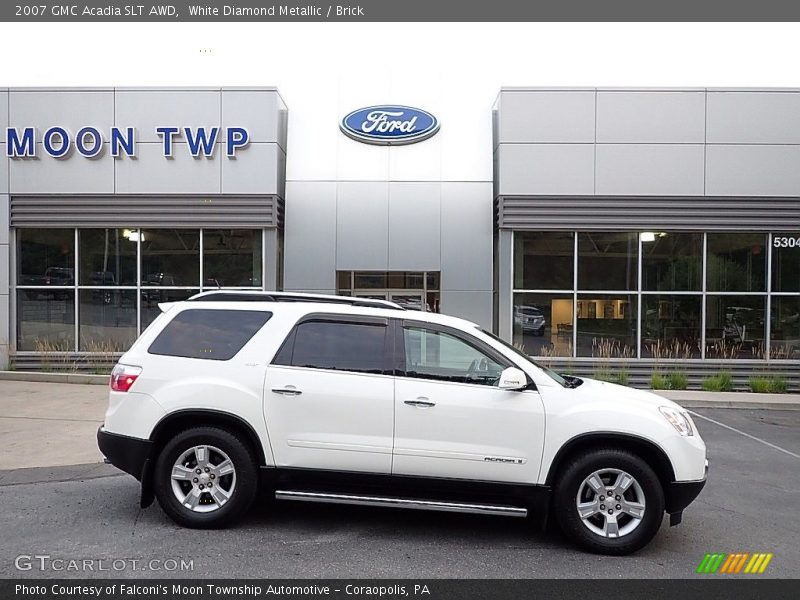 White Diamond Metallic / Brick 2007 GMC Acadia SLT AWD