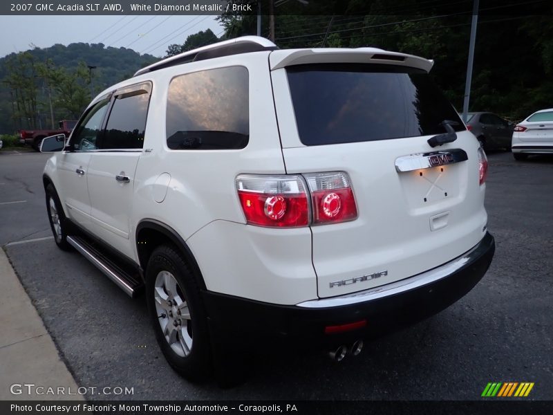 White Diamond Metallic / Brick 2007 GMC Acadia SLT AWD