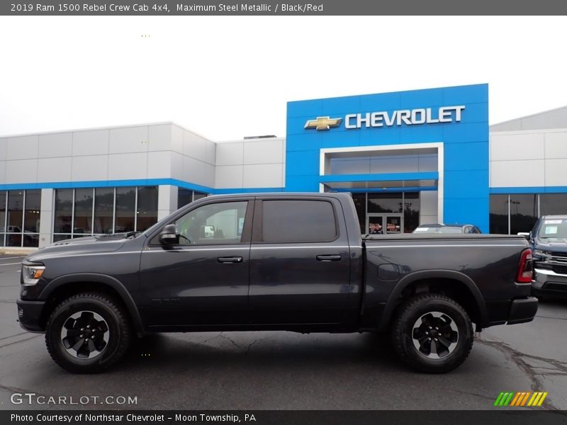 Maximum Steel Metallic / Black/Red 2019 Ram 1500 Rebel Crew Cab 4x4