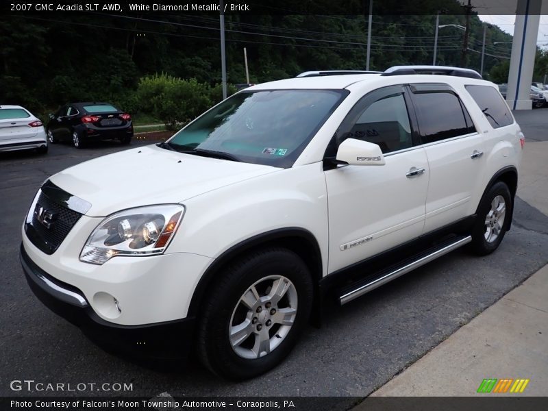 White Diamond Metallic / Brick 2007 GMC Acadia SLT AWD