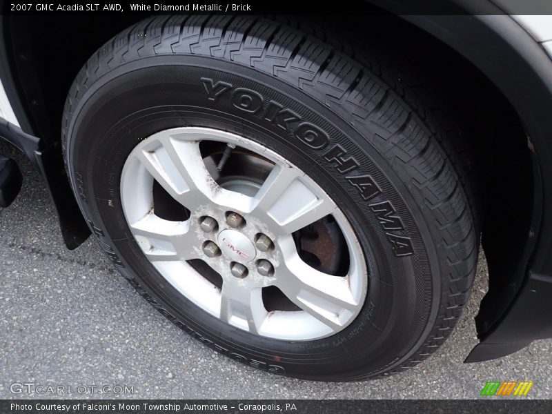 White Diamond Metallic / Brick 2007 GMC Acadia SLT AWD