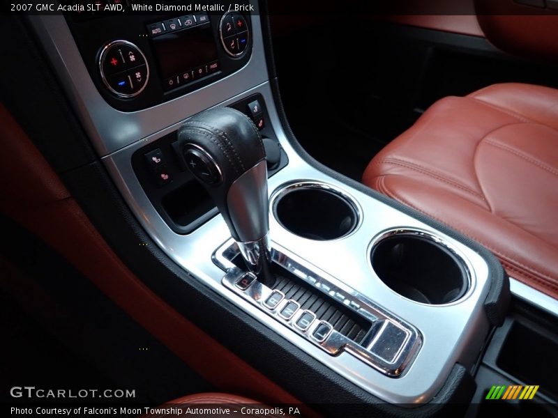 White Diamond Metallic / Brick 2007 GMC Acadia SLT AWD