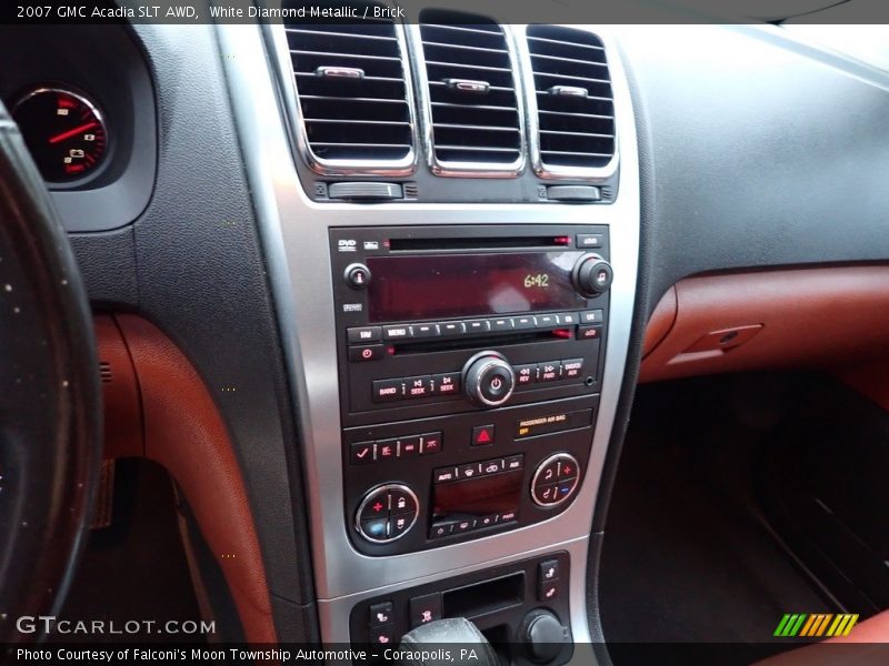 White Diamond Metallic / Brick 2007 GMC Acadia SLT AWD