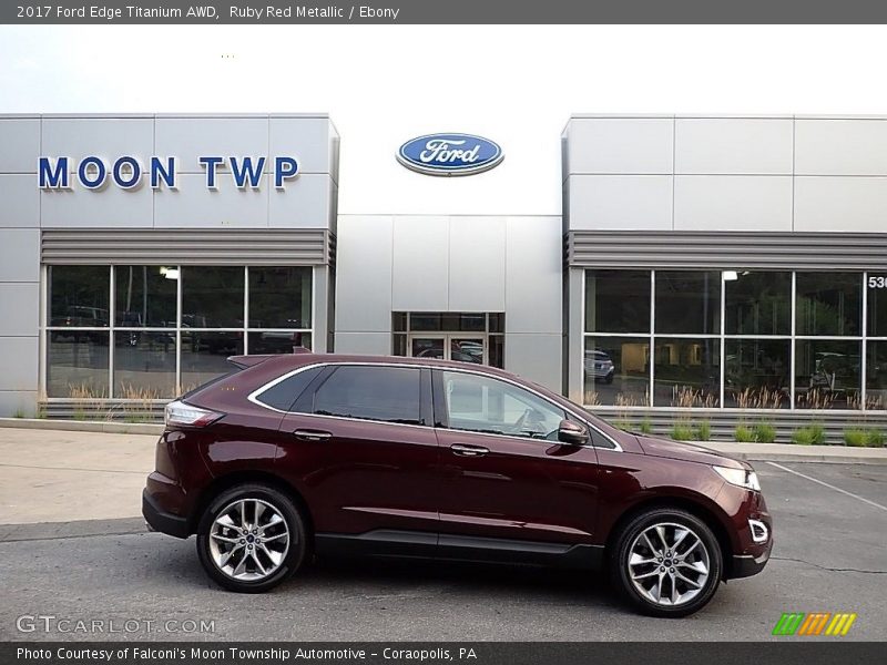 Ruby Red Metallic / Ebony 2017 Ford Edge Titanium AWD