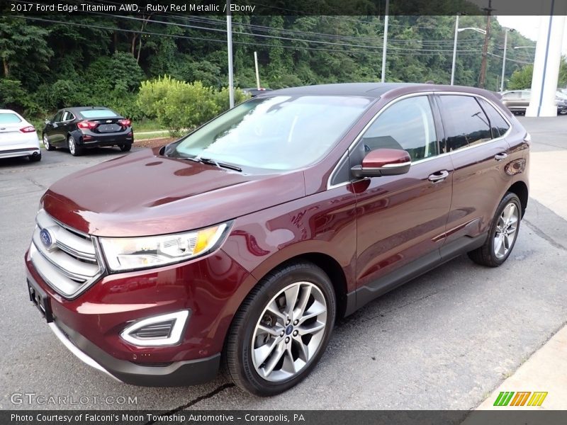 Ruby Red Metallic / Ebony 2017 Ford Edge Titanium AWD
