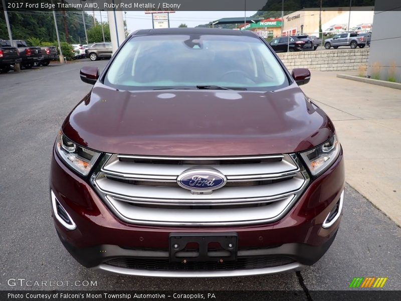 Ruby Red Metallic / Ebony 2017 Ford Edge Titanium AWD