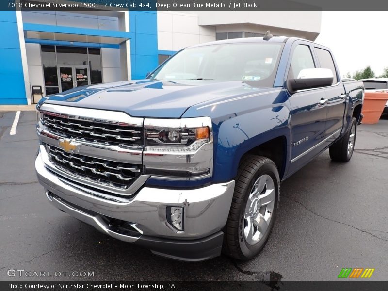 Deep Ocean Blue Metallic / Jet Black 2018 Chevrolet Silverado 1500 LTZ Crew Cab 4x4