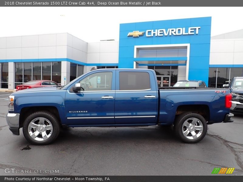 Deep Ocean Blue Metallic / Jet Black 2018 Chevrolet Silverado 1500 LTZ Crew Cab 4x4