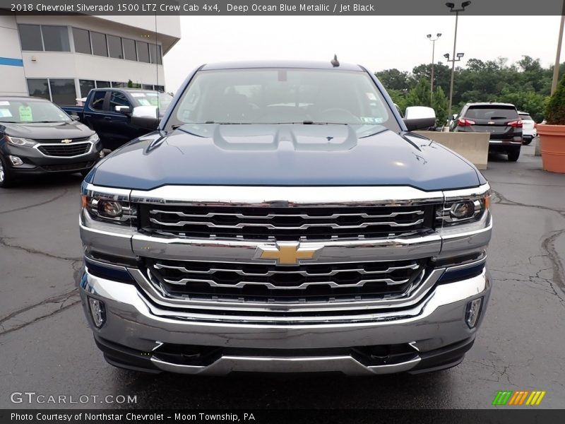 Deep Ocean Blue Metallic / Jet Black 2018 Chevrolet Silverado 1500 LTZ Crew Cab 4x4