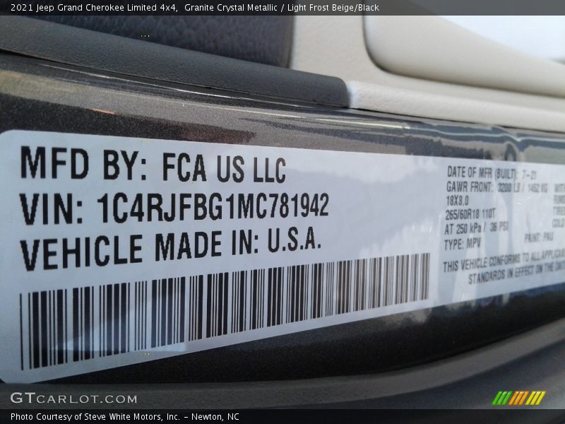 Granite Crystal Metallic / Light Frost Beige/Black 2021 Jeep Grand Cherokee Limited 4x4