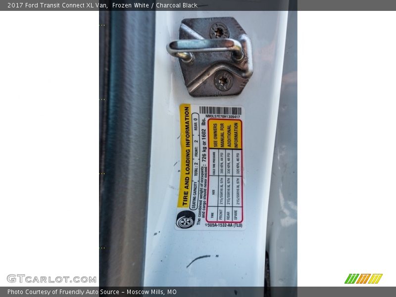 Frozen White / Charcoal Black 2017 Ford Transit Connect XL Van