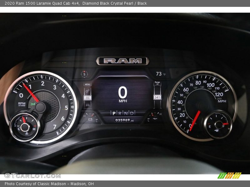 Diamond Black Crystal Pearl / Black 2020 Ram 1500 Laramie Quad Cab 4x4