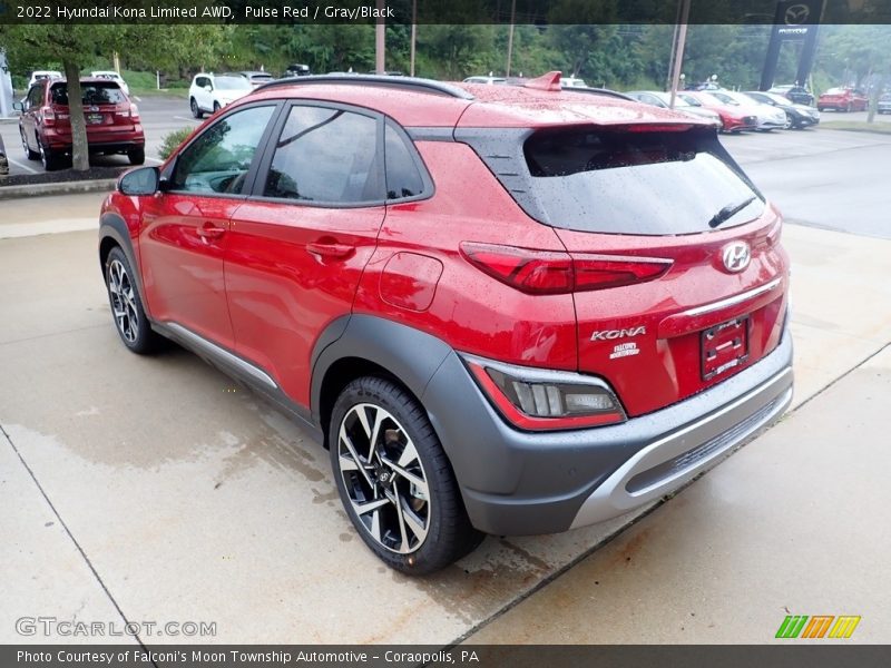 Pulse Red / Gray/Black 2022 Hyundai Kona Limited AWD