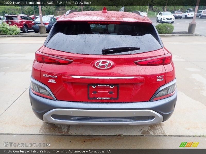 Pulse Red / Gray/Black 2022 Hyundai Kona Limited AWD