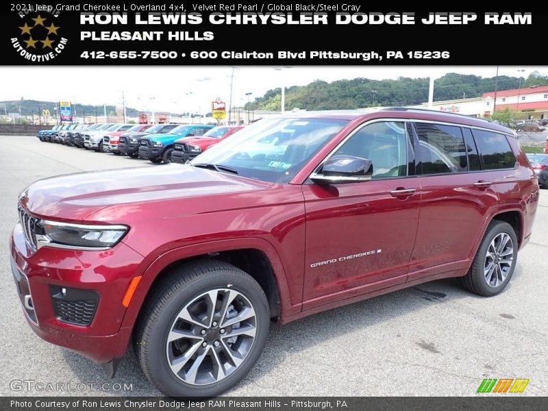 Velvet Red Pearl / Global Black/Steel Gray 2021 Jeep Grand Cherokee L Overland 4x4