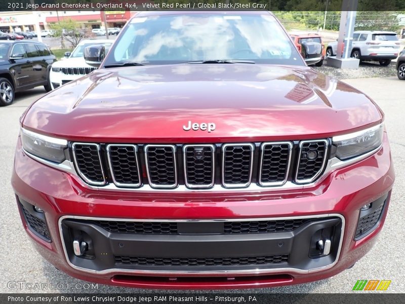 Velvet Red Pearl / Global Black/Steel Gray 2021 Jeep Grand Cherokee L Overland 4x4