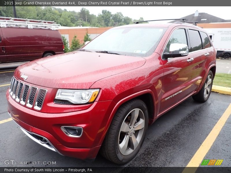 Deep Cherry Red Crystal Pearl / Brown/Light Frost Beige 2015 Jeep Grand Cherokee Overland 4x4
