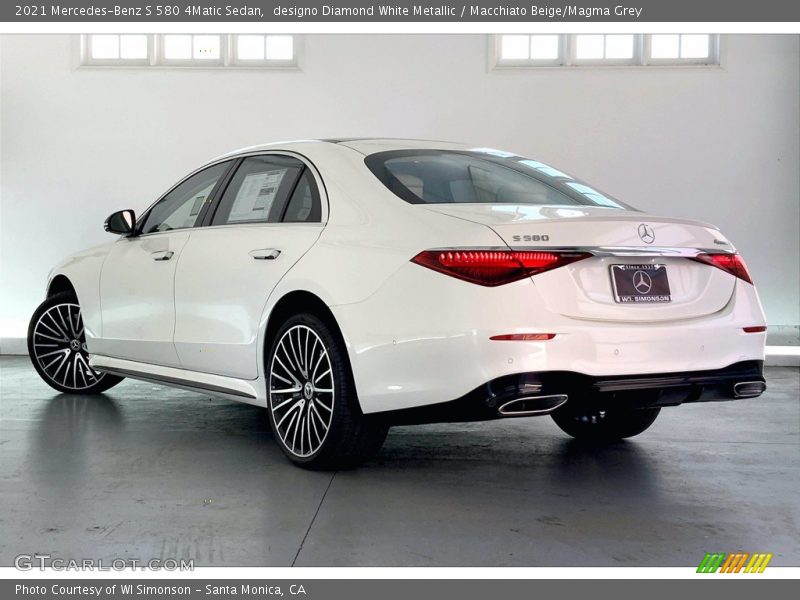 designo Diamond White Metallic / Macchiato Beige/Magma Grey 2021 Mercedes-Benz S 580 4Matic Sedan