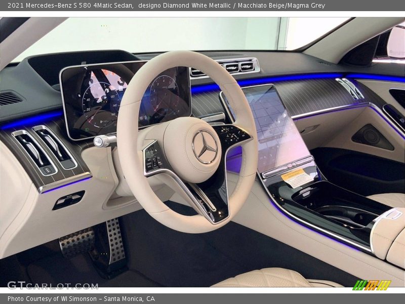 designo Diamond White Metallic / Macchiato Beige/Magma Grey 2021 Mercedes-Benz S 580 4Matic Sedan