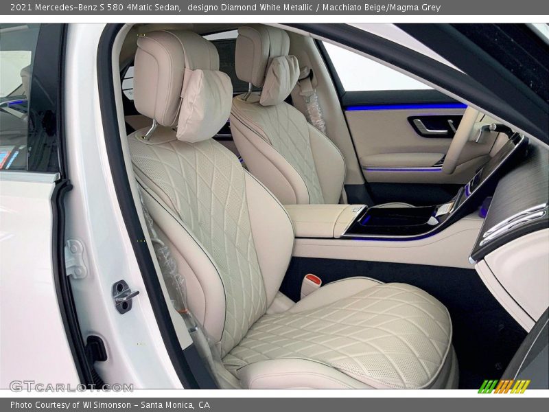 designo Diamond White Metallic / Macchiato Beige/Magma Grey 2021 Mercedes-Benz S 580 4Matic Sedan