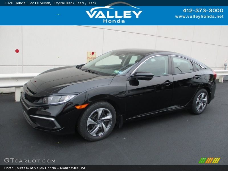 Crystal Black Pearl / Black 2020 Honda Civic LX Sedan