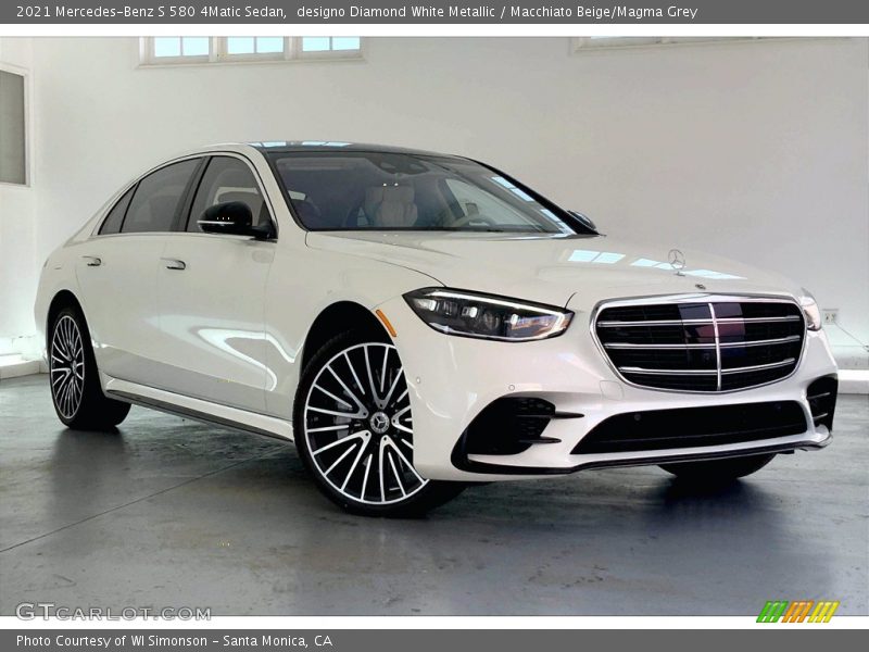 designo Diamond White Metallic / Macchiato Beige/Magma Grey 2021 Mercedes-Benz S 580 4Matic Sedan