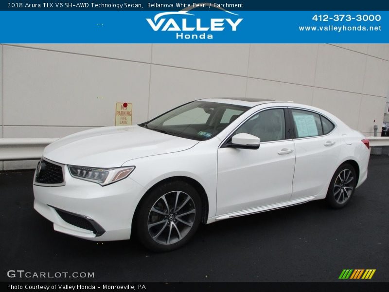 Bellanova White Pearl / Parchment 2018 Acura TLX V6 SH-AWD Technology Sedan