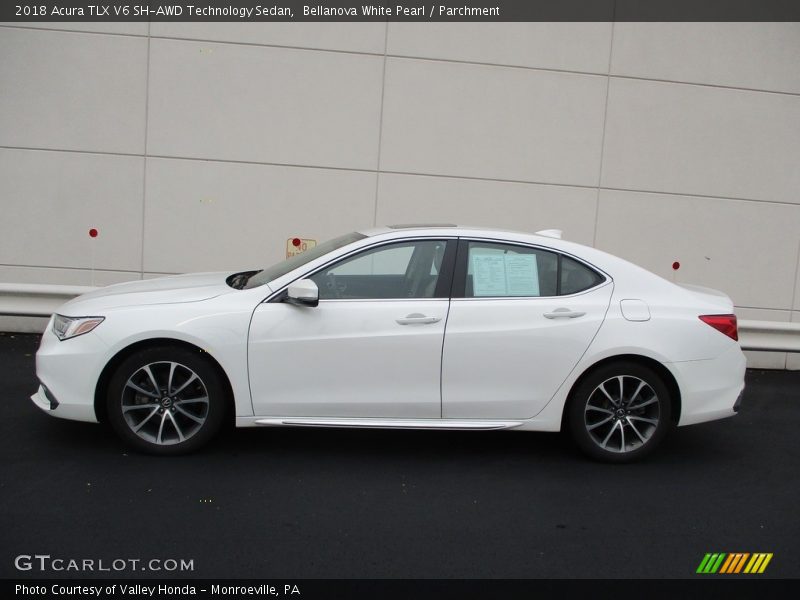 Bellanova White Pearl / Parchment 2018 Acura TLX V6 SH-AWD Technology Sedan