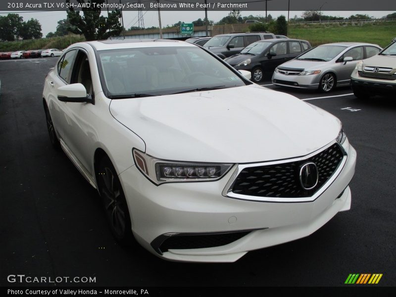 Bellanova White Pearl / Parchment 2018 Acura TLX V6 SH-AWD Technology Sedan
