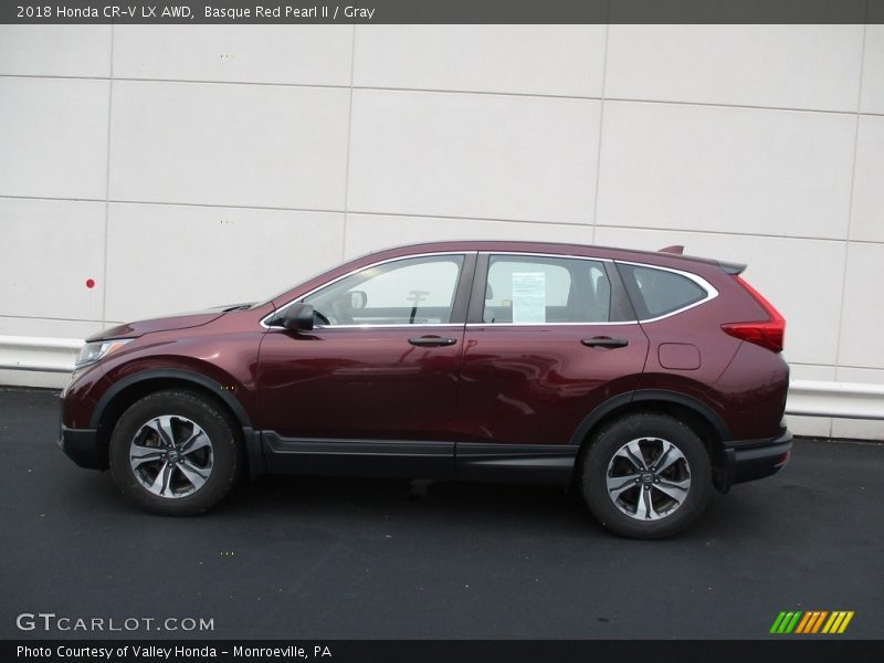 Basque Red Pearl II / Gray 2018 Honda CR-V LX AWD