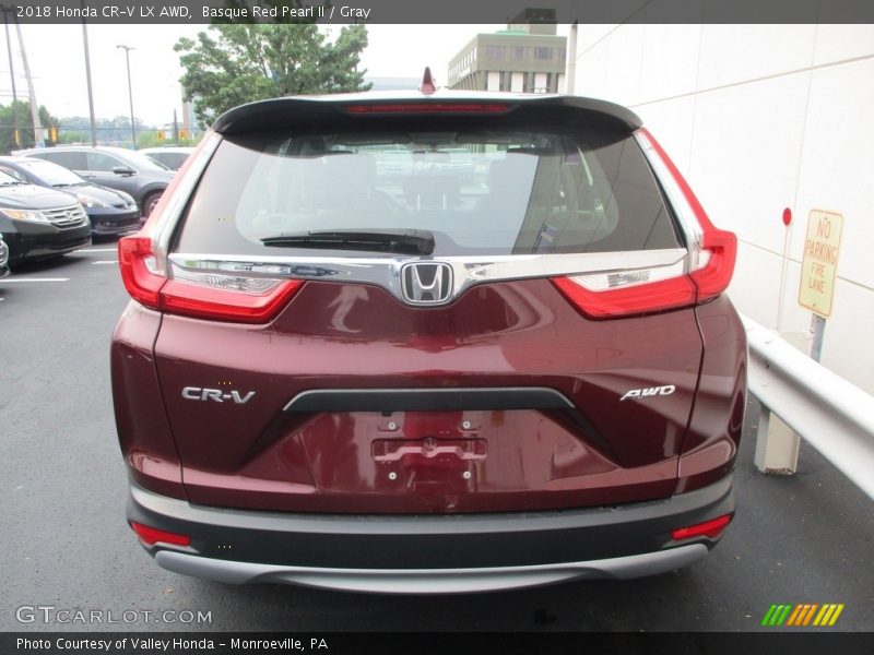 Basque Red Pearl II / Gray 2018 Honda CR-V LX AWD