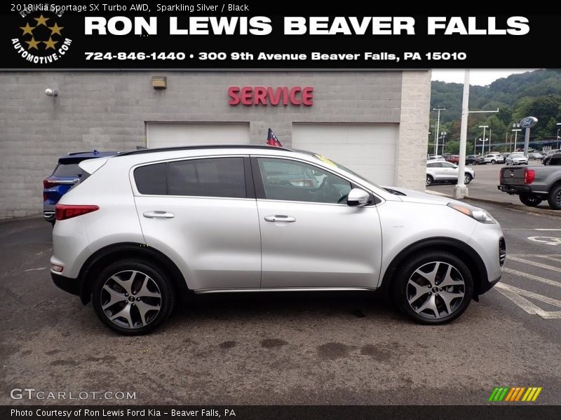 Sparkling Silver / Black 2018 Kia Sportage SX Turbo AWD