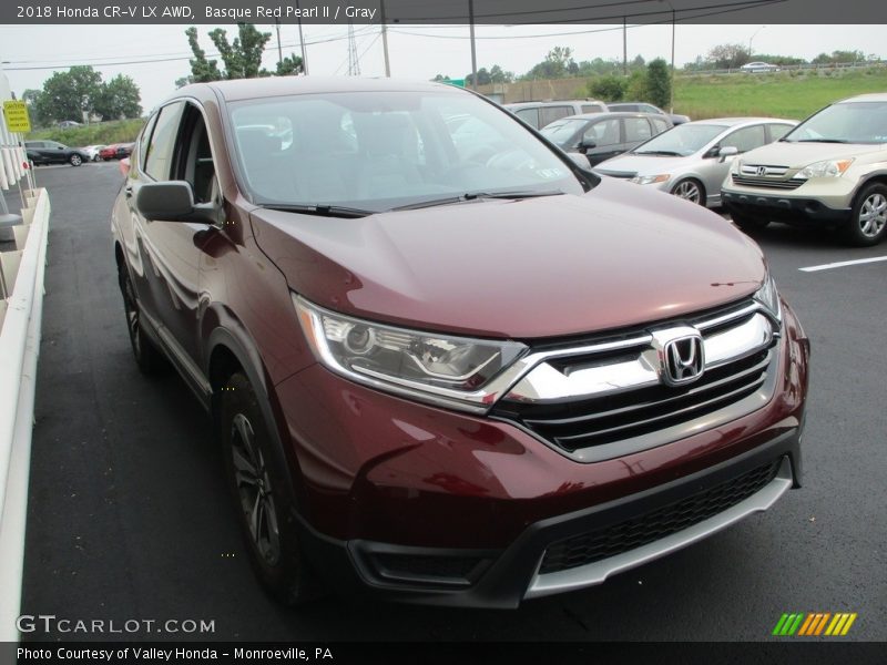 Basque Red Pearl II / Gray 2018 Honda CR-V LX AWD