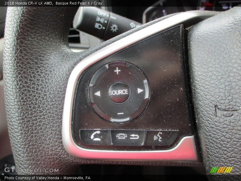 Basque Red Pearl II / Gray 2018 Honda CR-V LX AWD