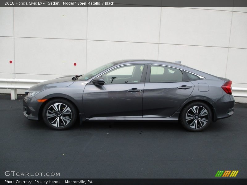 Modern Steel Metallic / Black 2018 Honda Civic EX-T Sedan