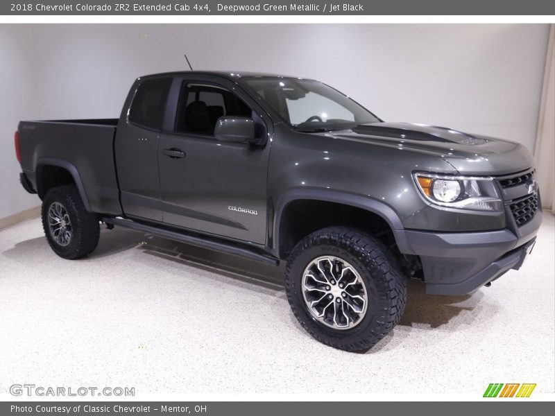 Deepwood Green Metallic / Jet Black 2018 Chevrolet Colorado ZR2 Extended Cab 4x4