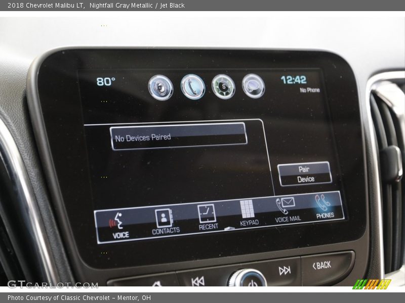 Nightfall Gray Metallic / Jet Black 2018 Chevrolet Malibu LT